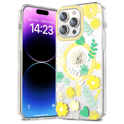 For iPhone 12 Pro Max MagSafe Magnetic TPU Phone Case(Yellow Chrysanthemum) - iPhone 12 Pro Max Cases by buy2fix | Online Shopping UK | buy2fix