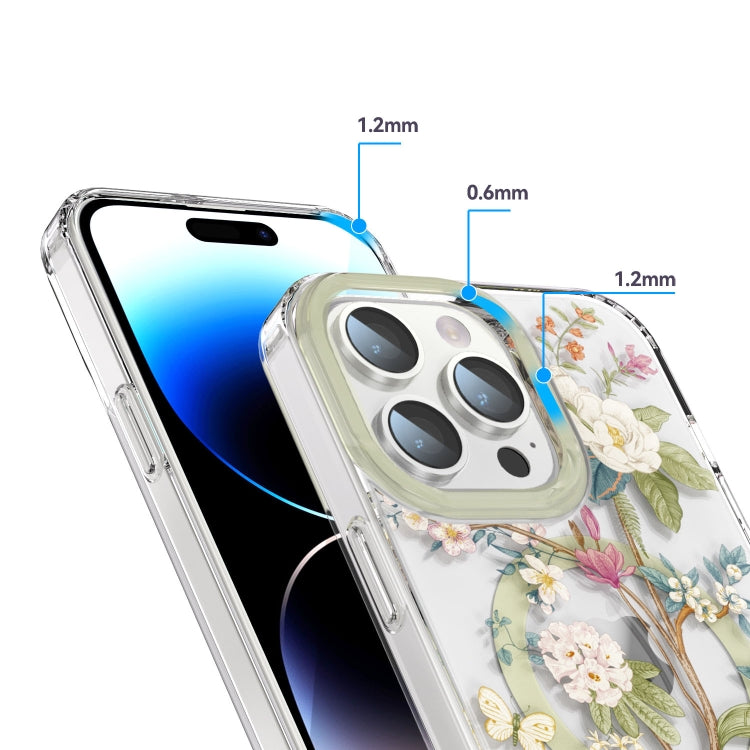 For iPhone 15 Plus MagSafe Magnetic TPU Phone Case(Blue Hydrangea Ball) - iPhone 15 Plus Cases by buy2fix | Online Shopping UK | buy2fix