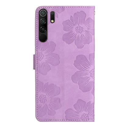 For Xiaomi Redmi 9 Flower Embossing Pattern Leather Phone Case(Purple) - Xiaomi Cases by buy2fix | Online Shopping UK | buy2fix