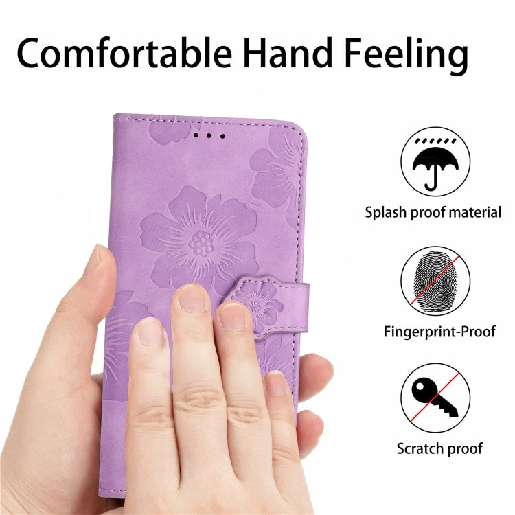 For Xiaomi Redmi 9 Flower Embossing Pattern Leather Phone Case(Purple) - Xiaomi Cases by buy2fix | Online Shopping UK | buy2fix