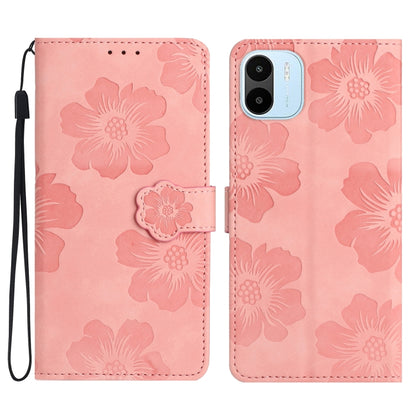 For Xiaomi Redmi A1 Flower Embossing Pattern Leather Phone Case(Pink) - Xiaomi Cases by buy2fix | Online Shopping UK | buy2fix