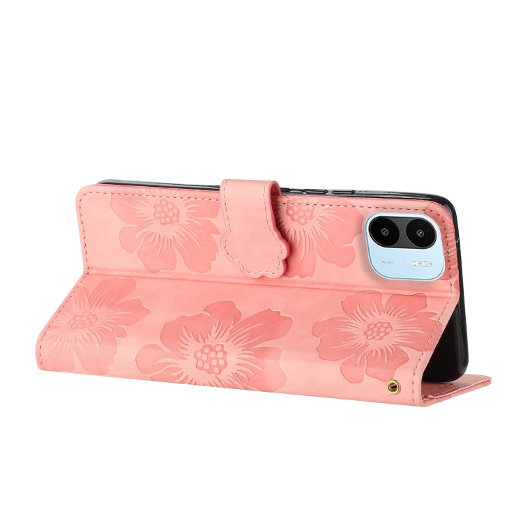 For Xiaomi Redmi A1 Flower Embossing Pattern Leather Phone Case(Pink) - Xiaomi Cases by buy2fix | Online Shopping UK | buy2fix