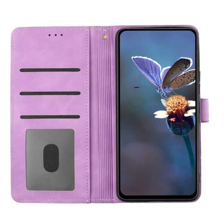 For Xiaomi Redmi Note 12 Pro 5G Flower Embossing Pattern Leather Phone Case(Purple) - Note 12 Pro Cases by buy2fix | Online Shopping UK | buy2fix