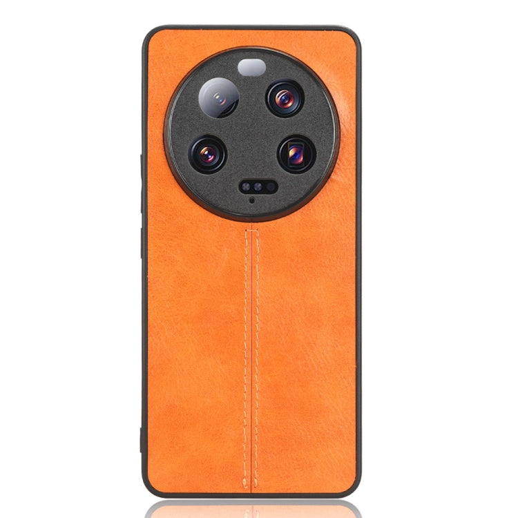 For Xiaomi 13 Ultra Sewing Cow Pattern Skin PC + PU + TPU Phone Case(Orange) - 13 Ultra Cases by buy2fix | Online Shopping UK | buy2fix