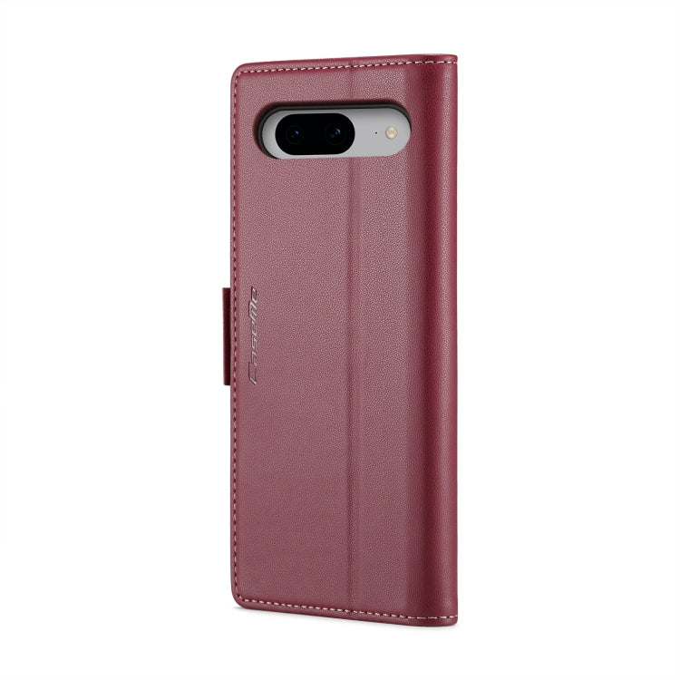 For Google Pixel 8 CaseMe 023 Butterfly Buckle Litchi Texture RFID Anti-theft Leather Phone Case(Wine Red) - Google Cases by CaseMe | Online Shopping UK | buy2fix