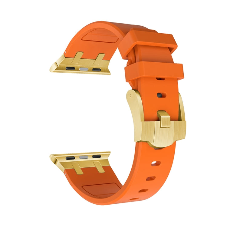 AP Silicone Watch Band For Apple Watch 7 41mm(Gold Orange) - Watch Bands by buy2fix | Online Shopping UK | buy2fix