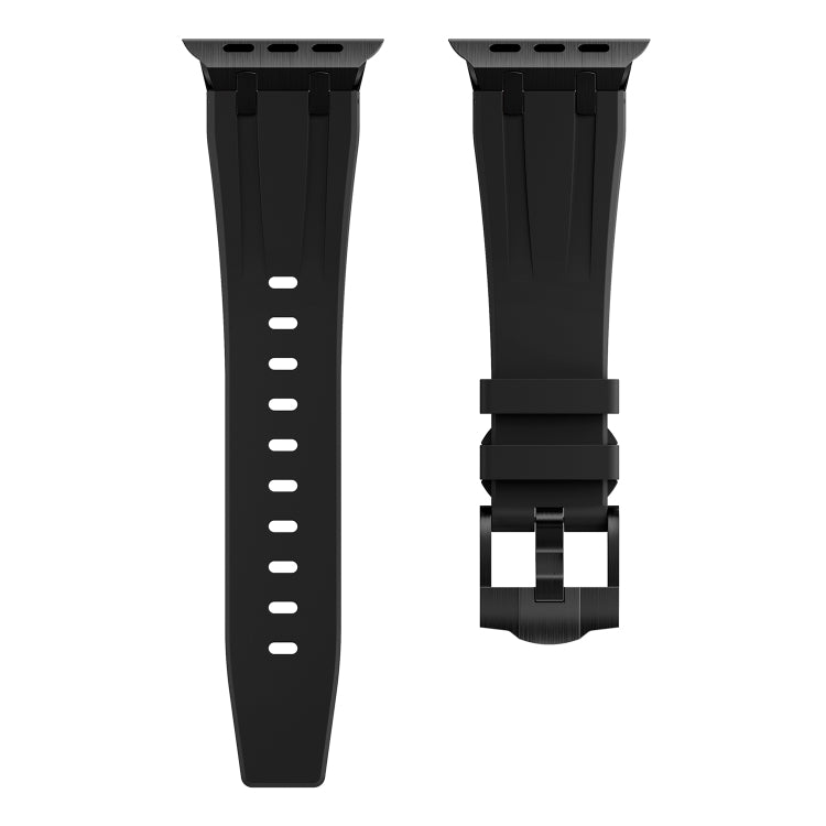 AP Silicone Watch Band For Apple Watch SE 44mm(Black Black) - Watch Bands by buy2fix | Online Shopping UK | buy2fix