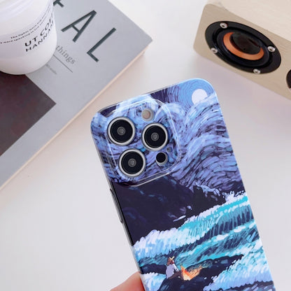 For iPhone 11 Pro Max Precise Hole Oil Painting Pattern PC Phone Case(Sea Wave) - iPhone 11 Pro Max Cases by buy2fix | Online Shopping UK | buy2fix