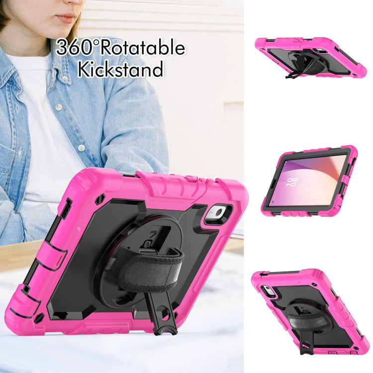 For Lenovo Tab M9 Silicone Hybrid PC Tablet Case with Shoulder Strap(Rose Red) - For Lenovo by buy2fix | Online Shopping UK | buy2fix