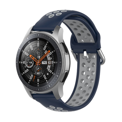 For Huawei Watch GT2 / Honor Magic Watch 2 46mm Universal Sports Two-tone Silicone Watch Band(Blue Grey) - Watch Bands by buy2fix | Online Shopping UK | buy2fix