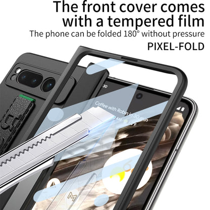 For Google Pixel Fold GKK Integrated Fold Hinge Full Coverage Phone Case with Wrist Strap(White) - Google Cases by GKK | Online Shopping UK | buy2fix