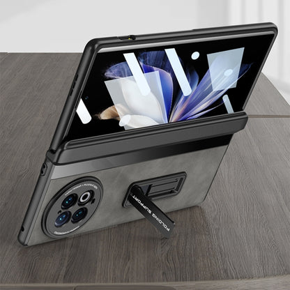 For vivo X Fold2 GKK Integrated Frosted Fold Hinge Leather Phone Case with Holder(Green) - vivo Cases by GKK | Online Shopping UK | buy2fix