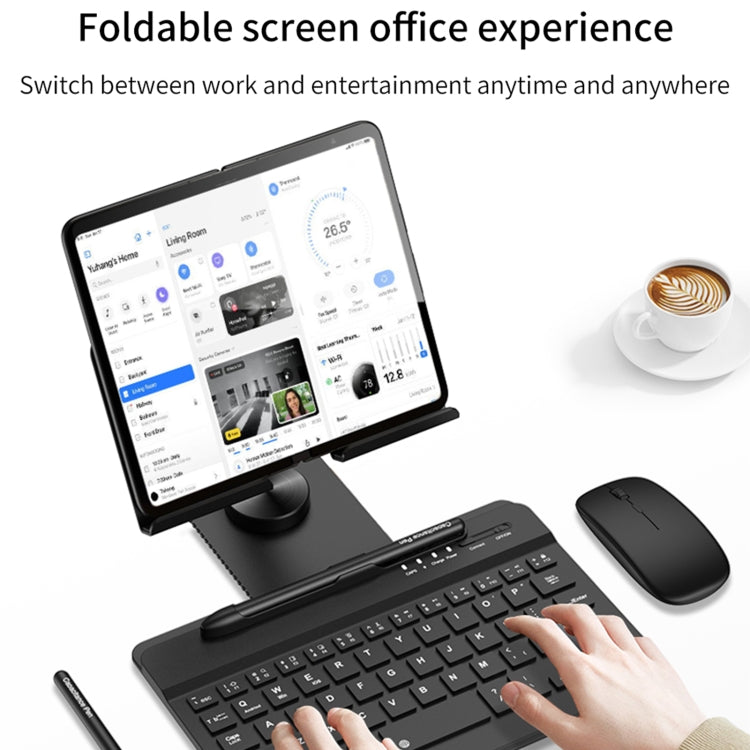 For Google Pixel Fold GKK Folding Bluetooth Keyboard Holder with Pen + Holder + Keyboard + Mouse(Grey) - Others Keyboard by GKK | Online Shopping UK | buy2fix