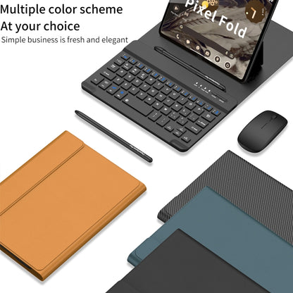 For Google Pixel Fold GKK Gear Adjustment Bluetooth Keyboard Leather Case with Pen + Keyboard + Mouse + Case(Green) - Google Cases by GKK | Online Shopping UK | buy2fix
