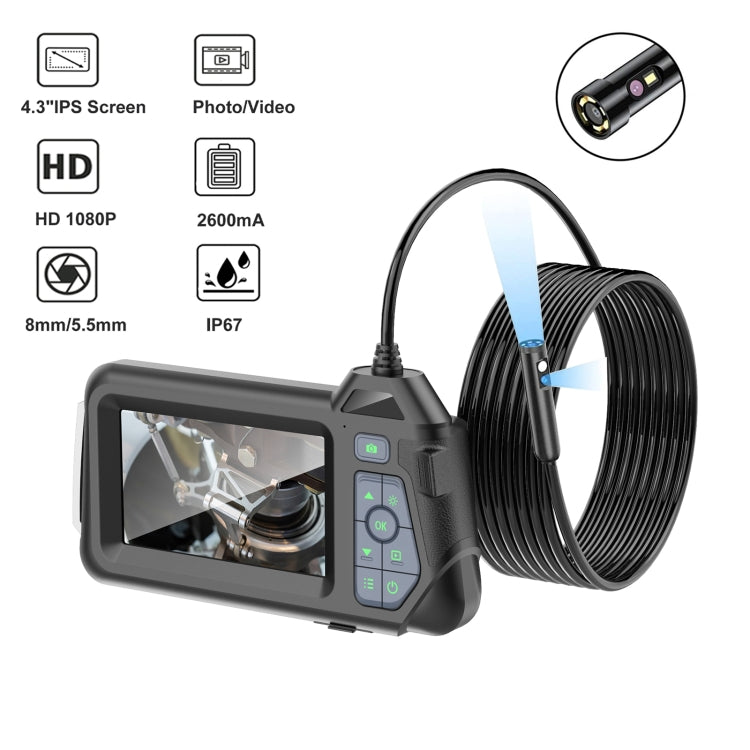 M60 4.3 inch Dual Camera with Screen Endoscope, Length:2m(5mm) -  by buy2fix | Online Shopping UK | buy2fix