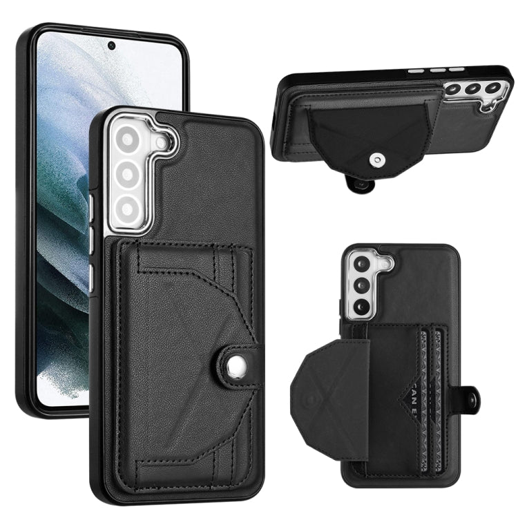 For Samsung Galaxy S22+ 5G Shockproof Leather Phone Case with Card Holder(Black) - Galaxy S22+ 5G Cases by buy2fix | Online Shopping UK | buy2fix