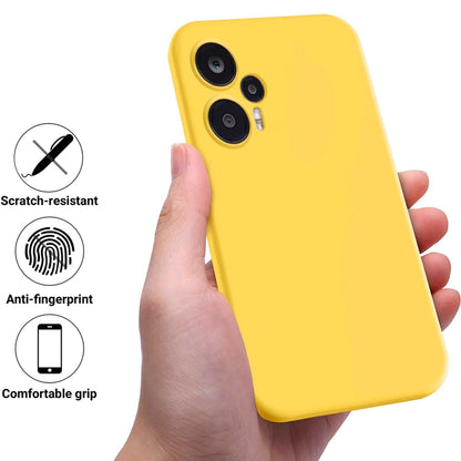 For Xiaomi Poco F5 5G / Note 12 Turbo Pure Color Liquid Silicone Shockproof Phone Case(Yellow) - Xiaomi Cases by buy2fix | Online Shopping UK | buy2fix