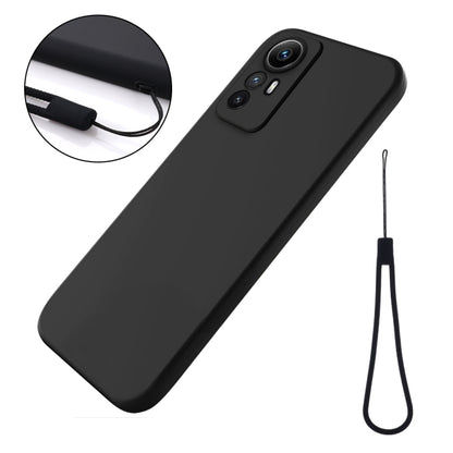 For Xiaomi Redmi Note 12S 4G Pure Color Liquid Silicone Shockproof Phone Case(Black) - Xiaomi Cases by buy2fix | Online Shopping UK | buy2fix