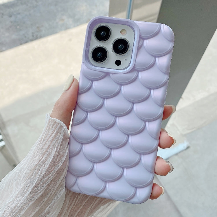 For iPhone 15 Pro Max 3D Scale Style TPU Phone Case(Light Purple) - iPhone 15 Pro Max Cases by buy2fix | Online Shopping UK | buy2fix