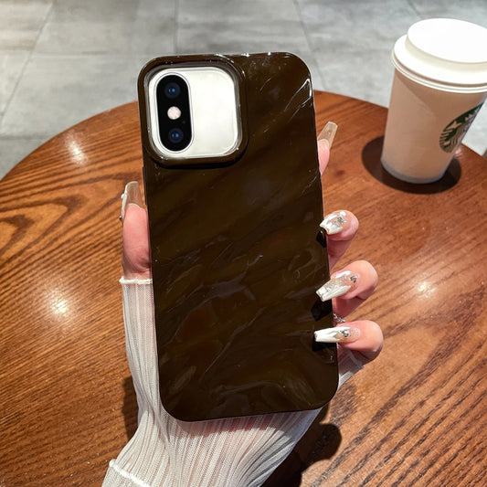 For iPhone XS Max Solid Color Wave Texture TPU Phone Case(Chocolate) - More iPhone Cases by buy2fix | Online Shopping UK | buy2fix