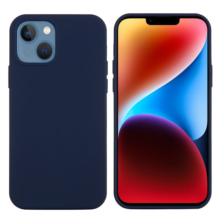 For iPhone 15 Solid Color Silicone Phone Case(Midnight Blue) - iPhone 15 Cases by buy2fix | Online Shopping UK | buy2fix