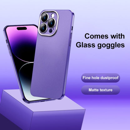 For iPhone 12 Frosted Metal Material Phone Case with Lens Protection(Dark Blue) - iPhone 12 / 12 Pro Cases by buy2fix | Online Shopping UK | buy2fix