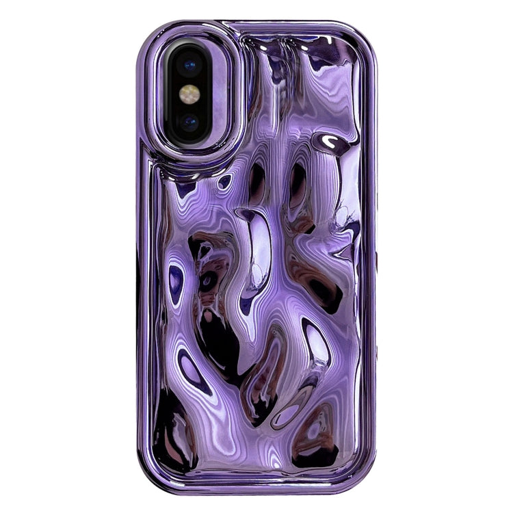 For iPhone X / XS Electroplating Meteorite Texture TPU Phone Case(Purple) - More iPhone Cases by buy2fix | Online Shopping UK | buy2fix