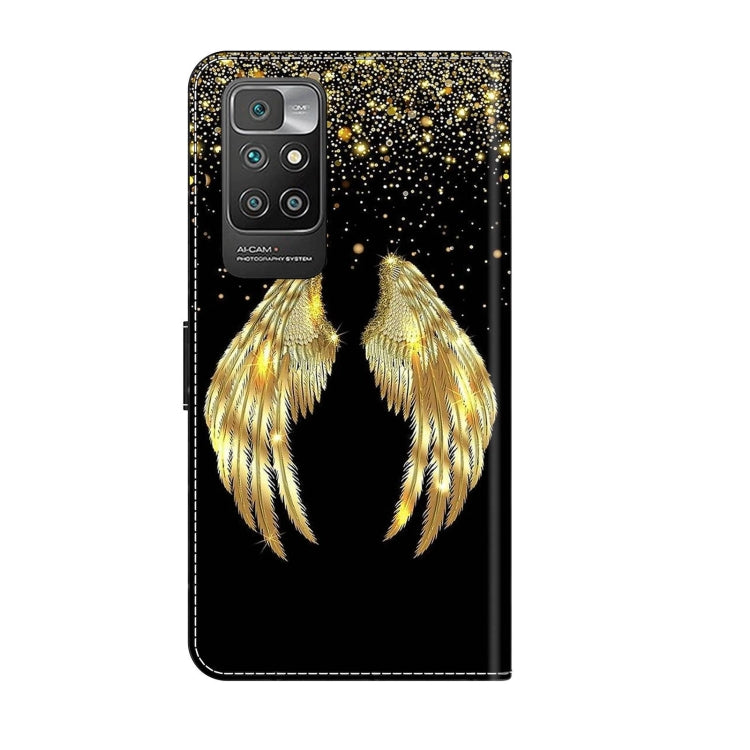 For Xiaomi Redmi 10 Crystal 3D Shockproof Protective Leather Phone Case(Golden Wings) - Xiaomi Cases by buy2fix | Online Shopping UK | buy2fix