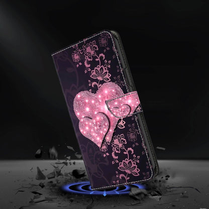 For Xiaomi Redmi Note 10 4G Crystal 3D Shockproof Protective Leather Phone Case(Lace Love) - Xiaomi Cases by buy2fix | Online Shopping UK | buy2fix