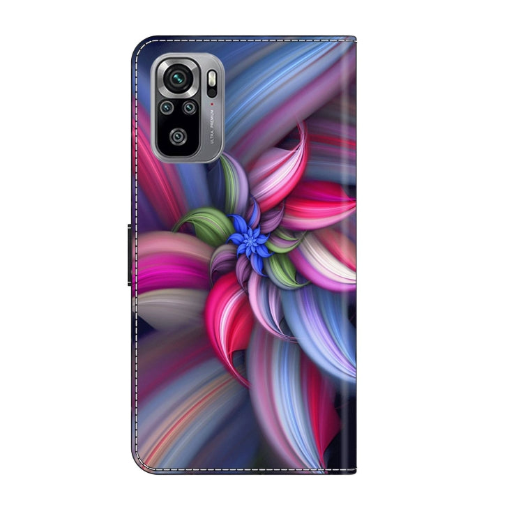 For Xiaomi Redmi Note 10 4G Crystal 3D Shockproof Protective Leather Phone Case(Colorful Flower) - Xiaomi Cases by buy2fix | Online Shopping UK | buy2fix