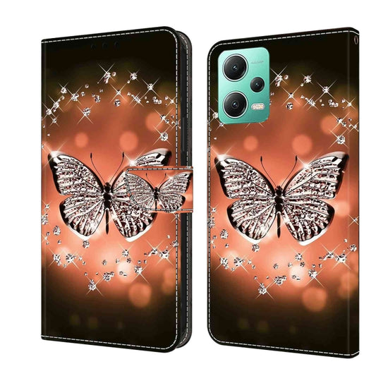 For Xiaomi Redmi Note 12 5G Global / Poco X5 Crystal 3D Shockproof Protective Leather Phone Case(Crystal Butterfly) - Xiaomi Cases by buy2fix | Online Shopping UK | buy2fix