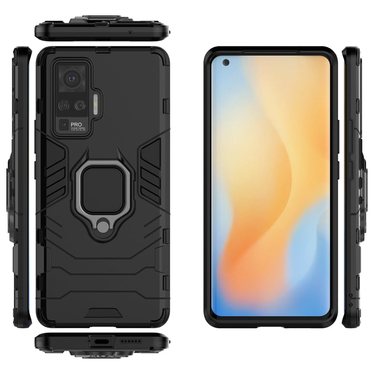 For vivo X50 Pro PC + TPU Anti-fall Protective Case with Ring Holder(Black) - OPPO & vivo Accessories by buy2fix | Online Shopping UK | buy2fix