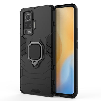 For vivo X50 Pro PC + TPU Anti-fall Protective Case with Ring Holder(Black) - OPPO & vivo Accessories by buy2fix | Online Shopping UK | buy2fix