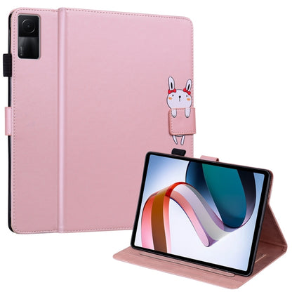 For Xiaomi Redmi Pad 2022 Cartoon Buckle Leather Tablet Case(Rose Gold) -  by buy2fix | Online Shopping UK | buy2fix