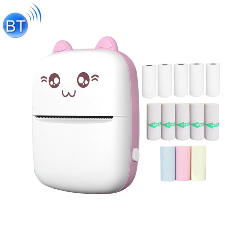 C9 Mini Bluetooth Wireless Thermal Printer With 5 Papers & 5 Sticker & 3 Color Papers(Pink) - Printer by buy2fix | Online Shopping UK | buy2fix