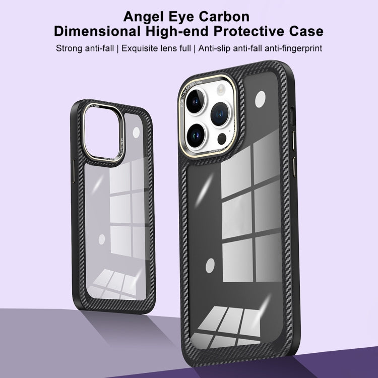 For iPhone 13 Pro Carbon Fiber Transparent Back Panel Phone Case(Purple) - iPhone 13 Pro Cases by buy2fix | Online Shopping UK | buy2fix