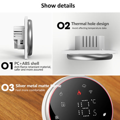 BHT-6001GBLW 95-240V AC 16A Smart Round Thermostat Electric Heating LED Thermostat With WiFi(Black) - Thermostat & Thermometer by buy2fix | Online Shopping UK | buy2fix