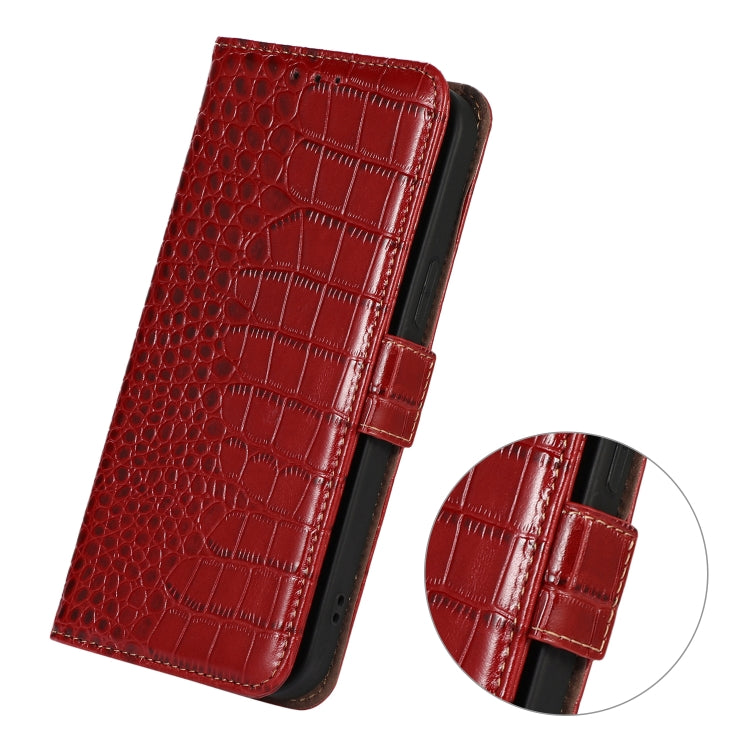 For OnePlus Ace 2 Pro Crocodile Top Layer Cowhide Leather Phone Case(Red) - OnePlus Cases by buy2fix | Online Shopping UK | buy2fix