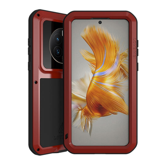 For Huawei Mate 50 Pro LOVE MEI POWERFUL Metal Shockproof Life Waterproof Dustproof Phone Case(Red) - Huawei Cases by LOVE MEI | Online Shopping UK | buy2fix
