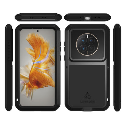 For Huawei Mate 50 Pro LOVE MEI POWERFUL Metal Shockproof Life Waterproof Dustproof Phone Case(Black) - Huawei Cases by LOVE MEI | Online Shopping UK | buy2fix