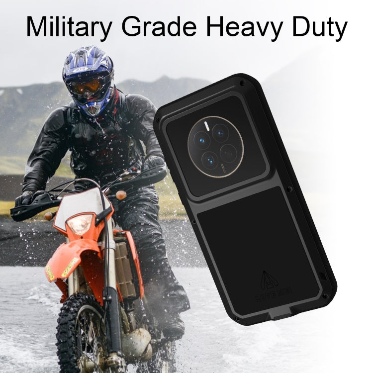 For Huawei Mate 50 LOVE MEI POWERFUL Metal Shockproof Life Waterproof Dustproof Phone Case(Silver) - Huawei Cases by LOVE MEI | Online Shopping UK | buy2fix