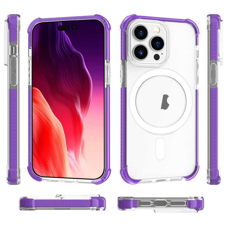 For iPhone 15 Pro Max Magsafe Magnetic Acrylic Shockproof Phone Case(Purple) - iPhone 15 Pro Max Cases by buy2fix | Online Shopping UK | buy2fix