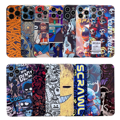 For iPhone 13 Pro Painted Pattern Precise Hole PC Phone Case(Orange Comics) - iPhone 13 Pro Cases by buy2fix | Online Shopping UK | buy2fix