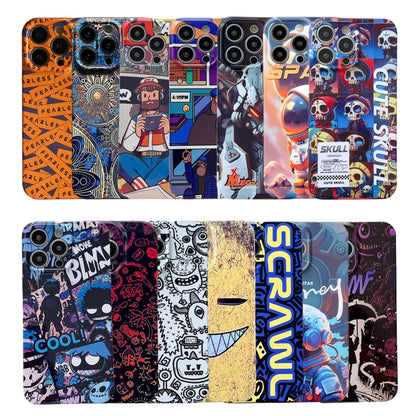 For iPhone 11 Painted Pattern Precise Hole PC Phone Case(Blue SCR) - iPhone 11 Cases by buy2fix | Online Shopping UK | buy2fix