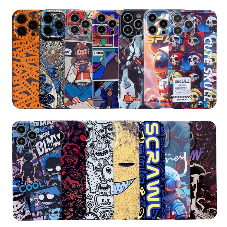 For iPhone 8 Plus / 7 Plus Painted Pattern Precise Hole PC Phone Case(Orange White Astronaut) - More iPhone Cases by buy2fix | Online Shopping UK | buy2fix