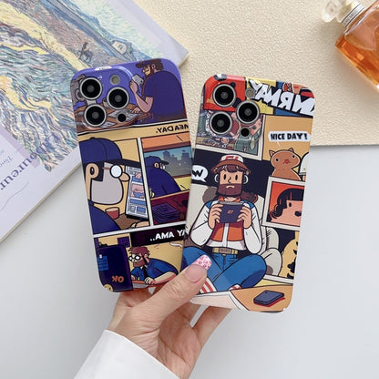 For iPhone SE 2022 / 2020 / 8 / 7 Painted Pattern Precise Hole PC Phone Case(Block Monster) - iPhone SE 2022 / 2020 / 8 / 7 Cases by buy2fix | Online Shopping UK | buy2fix