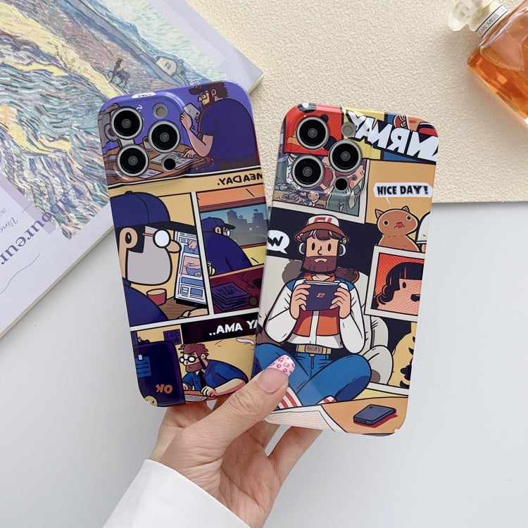 For iPhone SE 2022 / 2020 / 8 / 7 Painted Pattern Precise Hole PC Phone Case(Blue Paint Astronaut) - iPhone SE 2022 / 2020 / 8 / 7 Cases by buy2fix | Online Shopping UK | buy2fix