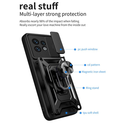 For Motorola Edge 40 Pro Sliding Camera Cover Design TPU Hybrid PC Phone Case(Blue) - Motorola Cases by buy2fix | Online Shopping UK | buy2fix