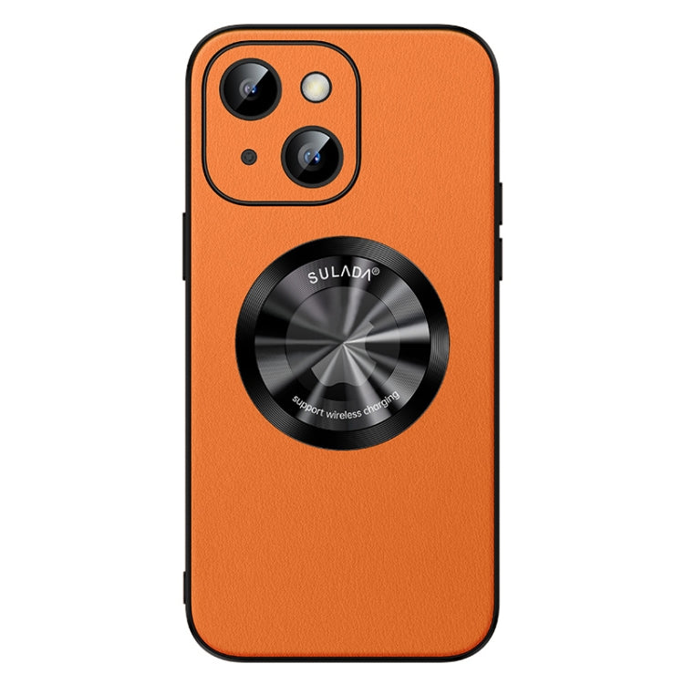 For iPhone 15 Plus SULADA Microfiber Leather MagSafe Magnetic Phone Case(Orange) - iPhone 15 Plus Cases by SULADA | Online Shopping UK | buy2fix