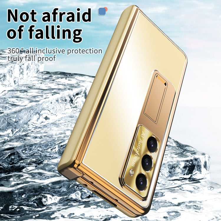 For Samsung Galaxy Z Fold5 Aluminum Alloy Double Hinge Shockproof Phone Protective Case(Champagne Gold) - Galaxy Z Fold5 Cases by buy2fix | Online Shopping UK | buy2fix